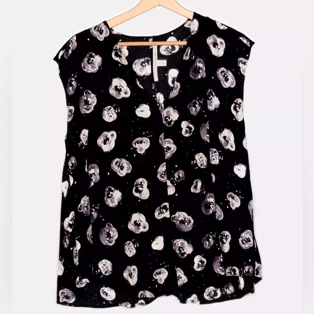 RACHEL Rachel Roy Monochrome Floral Blouse